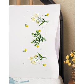 Tobin Stamped Pillowcase Pair for Embroidery, 20 by 30-Inch, Buttercups