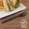1000 Pcs Black Plastic Utensils Set - 500 Forks And