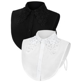 Bencailor 2 Pcs Rhinestone Fake Dickey Collar for Women False Half Shirt Blouse Detachable Collar(One Size)
