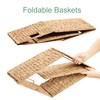 eHemco Extra Large Woven Hyacinth Wicker Storage Baskets with Iron