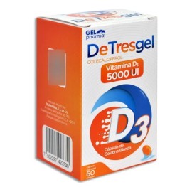 De-tresgel Colecalciferol Vitamina D3 C/60 Caps Gelpharma Sabor Sin Sabor