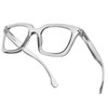 FONHCOO Reading Glasses for Women Men Blue Light Blocking Square Stylish Computer Readers with Spring Hinge Anti UV Glare(Grey 2.0)
