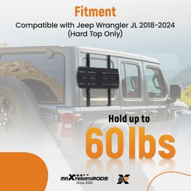 maXpeedingrods Rear Window Storage Panel Kit for Jeep Wrangler JL 2018-2024 for Recovery Traction Boards & Can