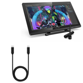 BoxWave Cable Compatible with XP-Pen Artist Display 22R Pro - DirectSync PD Cable (3ft) - USB-C to USB-C (100W), Type C Braided 3ft Charge and Sync Cable for XP-Pen Artist Display 22R Pro - Jet Black