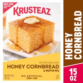 Krusteaz Honey Cornbread and Muffin Mix - No Artificial Colors or Flavors 15 Ounce (Pack of 4)