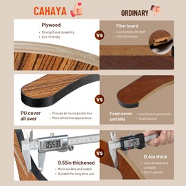 CAHAYA Guitar Stand Floor Wooden - Portable Universal Guitar Holder X-frame Instrument Holder Thickened Plywood with PU Cover for Acoustic Electric Bass Classical Guitars