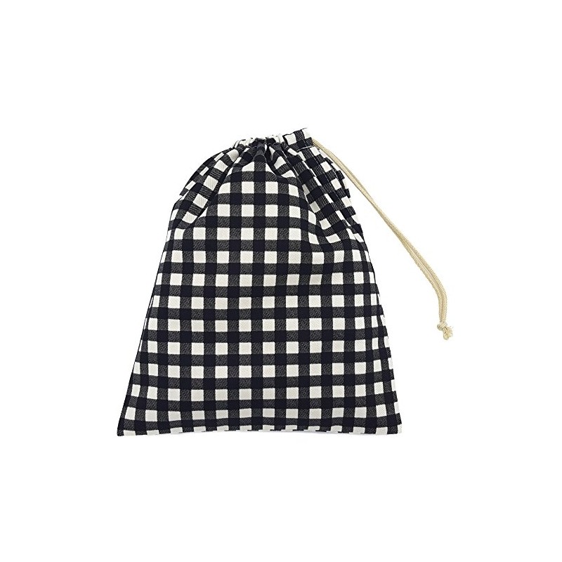 Handmade Workshop FUJITA Lunch Bag, Black x Gingham Checkered Pattern,