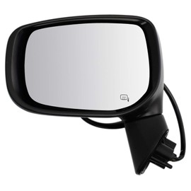 TRQ Left Mirror without Housing Turn Signal, with Smooth Cover Drivers Side Compatible with 2018-2019 Subaru Legacy Outback SU1320149 SU1320150