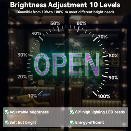 Thirdpolite Pink/Green LED Open Signs for Business 40x14 inch, Ultra Bright Light Up LED Sign for Storefront Window, Glass Door, Wall - Business Advertising Signs for Bar Shop Cafe Salon Restaurant