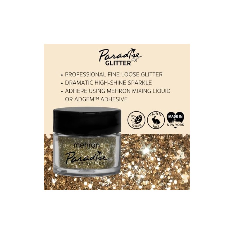 Mehron Makeup Paradise AQ Glitter Face and Body Paint.25 oz