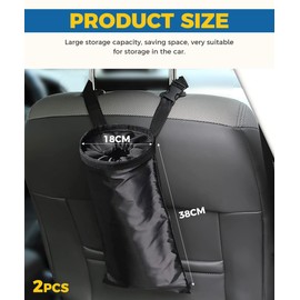 iolory 2PCS Car Garbage Bags,Car Trash Bag,Storage Organizer Front Seat,Waterproof and Leak Proof Vehicle Back Seat Litter Garbage Bags,Storage Bag Hanging Trash Can