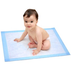 Disposable Baby Changing Pad Liner - 25 Count (24 x 17 Inch) - Soft Disposable Blue Hospital Underpad - Waterproof and Absorbent for Infant and Child