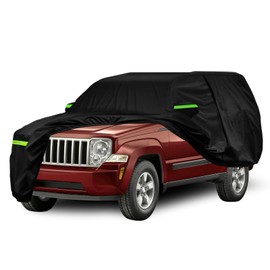 Waterproof Car Cover Replace for 2001-2013 Jeep Liberty, 6 Layers Custom-Fit Outdoor All Weather Full Car Covers with Zipper Door for Snow Rain Dust Hail Protection