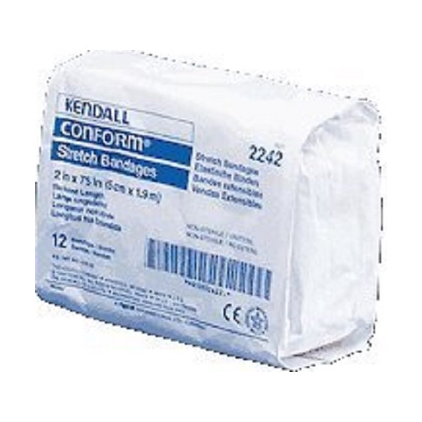 Covidien 2242 Curity Stretch Bandage, 2" x 75" Size (Pack of 12)