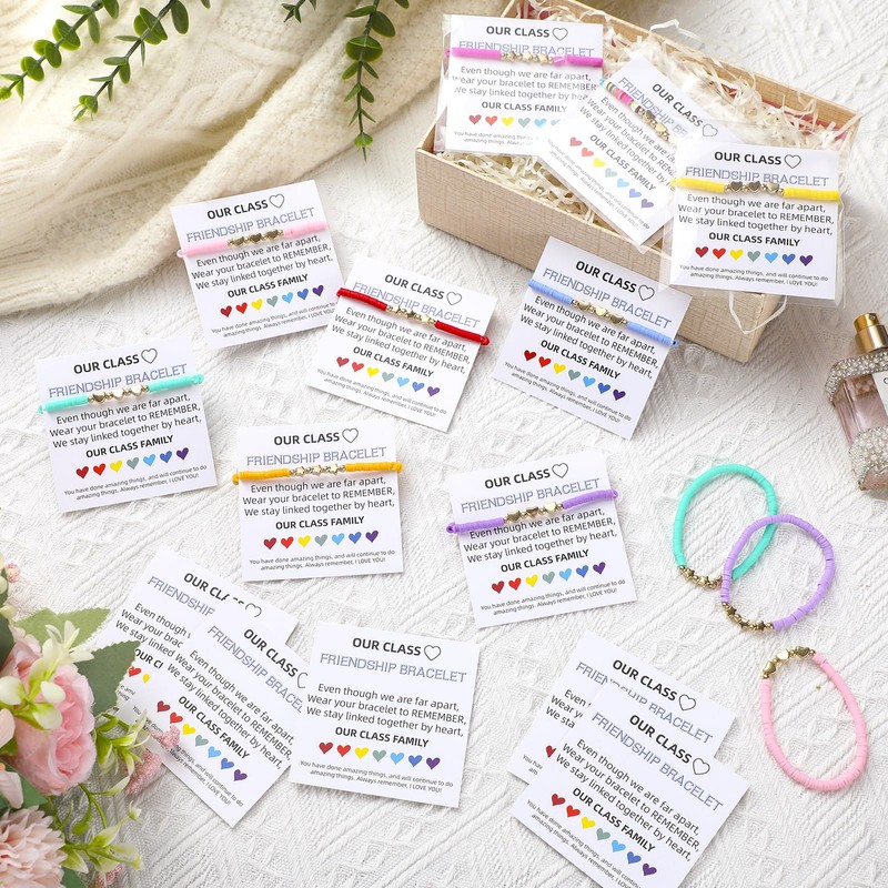 Tondiamo 36 Sets Friendship Bracelets with 36 Gift Cards and