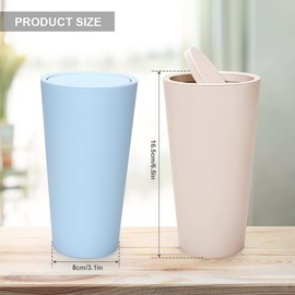 LYCXAMES Car Trash Bin, Pack of 2 Vehicle Bin, Portable Car Cup Holder, Plastic Car Drink Holder, Mini Rubbish Bin, Suitable for Cars, Bedrooms, Offices (Pink, Blue)