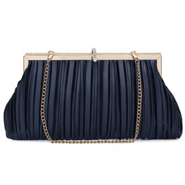 UBORSE Clutch Evening Bags for Women Formal Bridal Wedding Clutch Purse Prom Cocktail Party Handbags (Navy)