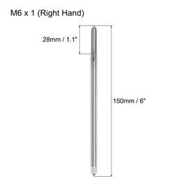 sourcing map Metric Thread Tap M6 x 1 H2 150mm Extra Long Straight Flute Screw Thread Milling Machine Taps Threading Tapping Repair Tool