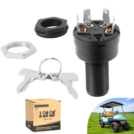 10L0L Golf Cart Ignition Switch with 2 Keys for Club Car Precedent 2004-up, OEM# 1025151,4-pin