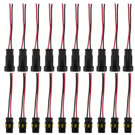 Car Auto Super Sealed Waterproof Electrical Connectors Plug Socket Kit, 10 Sets 2 Pin Waterproof Connector Automotive Wire, for Boats, Motorcycles, Scooters, Trucks, Quad Bikes, Bicycles