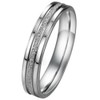 JewelryWe Matte Finished Engagement Ring Stainless Steel Couple Wedding Band