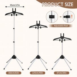 Abiglifty 34-63 Inch Adjustable T Shirt Display,Portable Clothing Display Stand Mannequin Torso for Vendors, Clothes Steamer Stand for Adults & children Clothing Dress