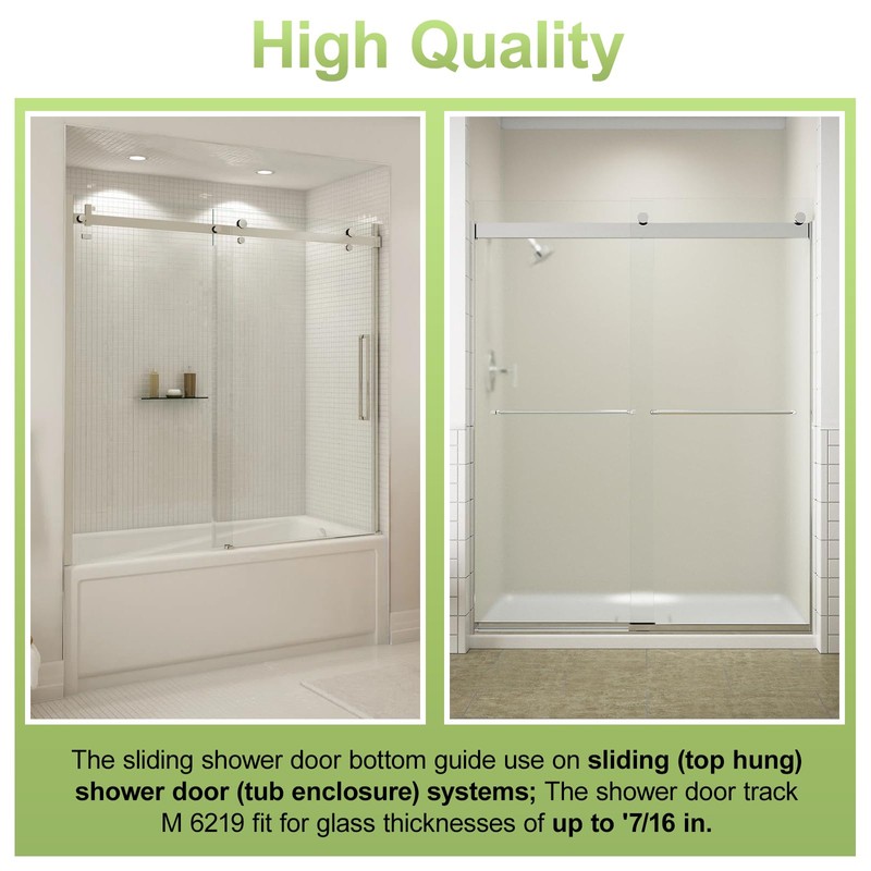 M6219 Sliding Shower Door Bottom Guide (2-Pack, Black) – 1/2"