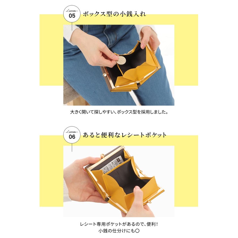 LASIEM Genuine Leather Women's Mini Wallet with Coin Pocket, Three-Fold
