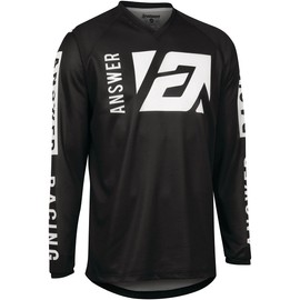Answer Racing 446732 Men's Syncron Merge Performance Jersey, Black/White, L