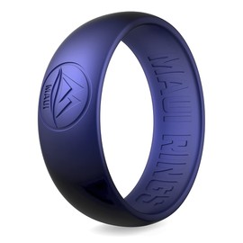 M MAUI RINGS Men’s Silicone Wedding Rings Breathable Comfortable Attractive Rubber Band Safe for Sports Work Fitness Thin 8 Colors Precious Metal Look (Metallic Galaxy, 8)