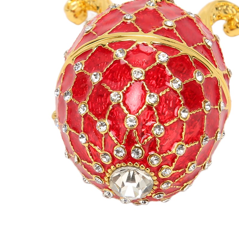 Egg Shaped Trinket Box Zinc Alloy Hinged Jewelry Ring Holder