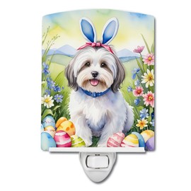 Caroline's Treasures Havanese Easter Egg Hunt Ceramic Night Light Compact, UL-Certified, Ideal for Bedroom, Bathroom, Nursery, Hallway, Kitchen, 6x4x3, Multicolor