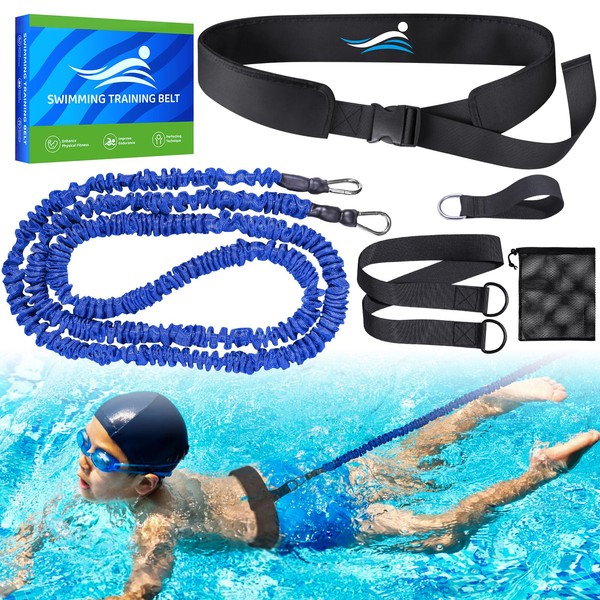 Swimming Training Belt - Swimming Aids for Adults, 8-25FT Adjustable