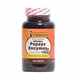 Nature’s Sunshine Papaya Enzymes 100 Tab Chewable Natural Aid for your Digestion Control Probiotic