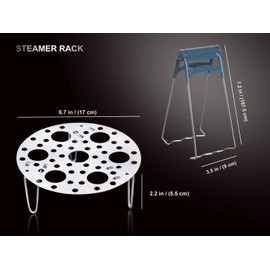 Steamer Rack for Cooking, 7 inches Stainless Steel Cooking Rack with Foldable Brackets, Anti-Scald Clip for Instant Pot Cooker and Steamers