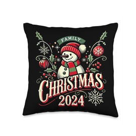 Family Christmas 2024 Shirt Family Matching Christmas 2024 Throw Pillow