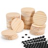 46Pcs Unfinished Wood Coasters-4" Unfinished Natural Wood Slices for Crafts