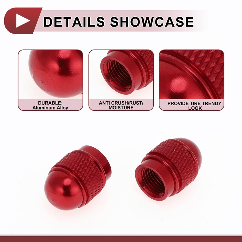 HEROFFIX 4 Pcs Mini Bullet Style Tire Valve Stem Caps