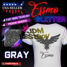 20"x48" (1.66FTx4FT) Gray Glitter Heat Transfer Vinyl Best HTV for Silhouettee Cameo and Cricut Sheet DIY Iron On Heat Press T-Shirt Clothes and Other Textiles