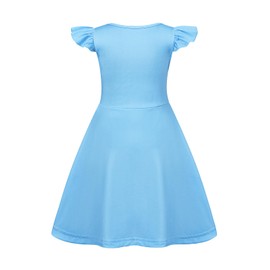 AmzBarley Girls' Nighties for Kids Girls Nightdress Short Sleeves Nightie Night Dresses Child Sleeping Clothes Loungewear Blue 7-8 Years 130