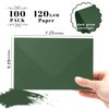 100 Pack Dark Green Envelopes 5x7, Goefun A7 Envelopes for