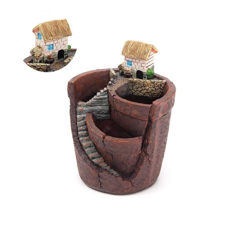 Plants Potted Resin Flower Pots Sweet House Fairy Garden Planter