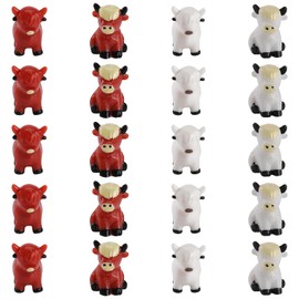 WEWAYSMILE 20 Pcs 4 Styles Mini Resin Small Yak Figurines Mini Resin Figurines Mini Resin Animal Suitable for DIY Garden Home Room Miniature Figurines Toy Decoration（Yak）