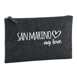 Huuraa San Marino My Love Wash Bag 1 Litre Charcoal Felt San Marino Gift Idea