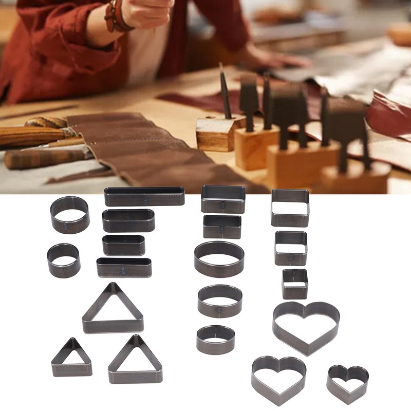 20PCS Leather Die Cutter Round Quadrate Hearts Leather Cutting Dies