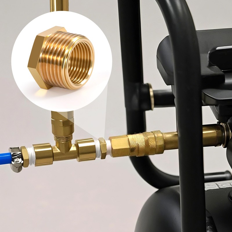 Brass Reducer, 1/2 Inch Male Thread x 3/8 Inch Female