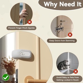 EUDEMON Child Proof Door Finger Pinch Guard, Baby Revolving Door Stopper, Door Latch Door guard, Easy to Install (Grey, 2 Pack)