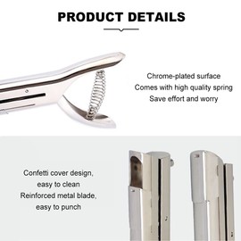 Single Hole Punch, Long Distance Paper Hole Punch, 3/6/8 mm Silver Single Hole Punch, Aluminium Alloy High Performance Hole Punch for PVC Cards, ID Cards, ID Photos