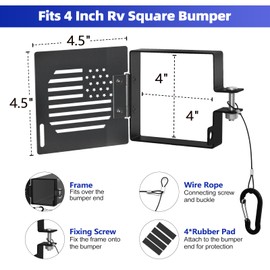 Aluminum RV Bumper End Cap 2 Pack, Fits 4-Inch Square Camper Bumpers, Sewer Hose Storage Covers with Vent Holes, Travel Trailer Motorhome Outdoor Accessories