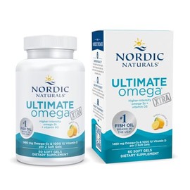 Nordic Naturals Ultimate Omega Xtra 1480 mg Omega 3 con 1000 UI Vitamina D3 por Porción Sabor Limón 60 Cápsulas Blandas 30 Porciones Suplemento Alimenticio Aceite de Pescado Alta Concentración No GMO